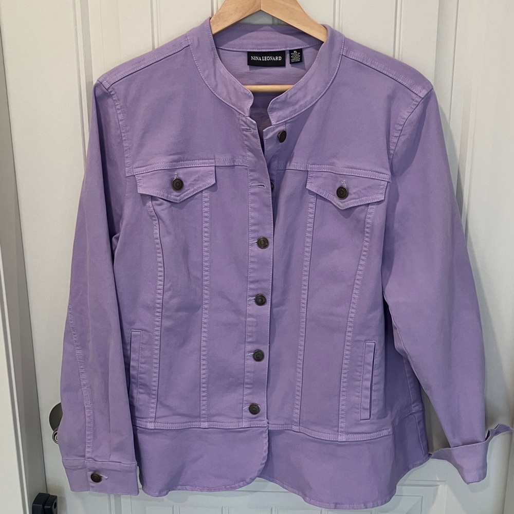 NINA LEONARD Jacket Denim PURPLE XL